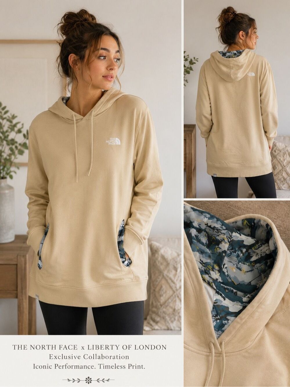 The North Face x Liberty of London Hoodie XL Beige Granola Gorpcore Trailc